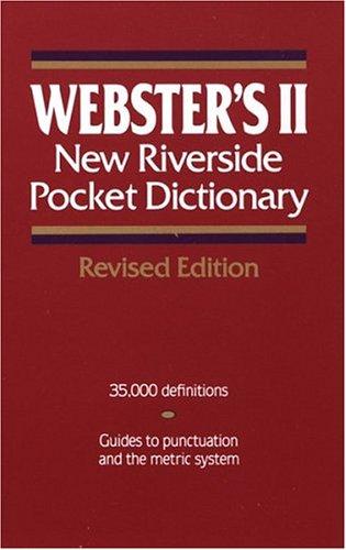 Webster's II New Riverside Pocket Dictionary