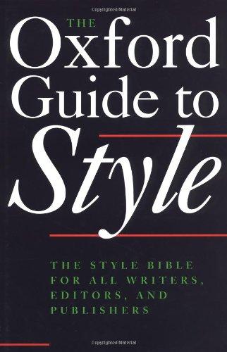 The Oxford Guide to Style (Language Reference)