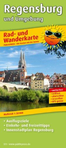 Rad- und Wanderkarte Regensburg und Umgebung: mit Ausflugszielen, Einkehr- & Freizeittipps, wetterfest, reissfest, abwischbar, GPS-genau. 1:50000