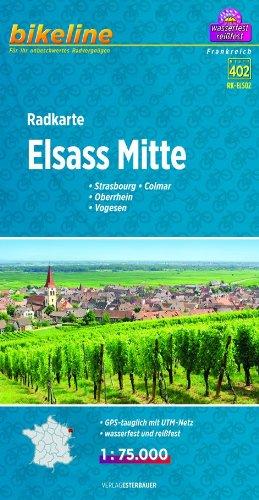 Elsass Mitte. Strasbourg - Colmar - Oberrhein - Vogesen (ELS02), Maßstab 1:75.000, GPS-tauglich mit UTM-Netz, wasserfest/reißfest