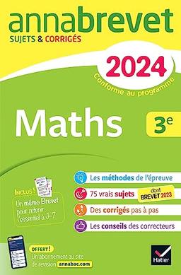 Maths 3e : brevet 2024