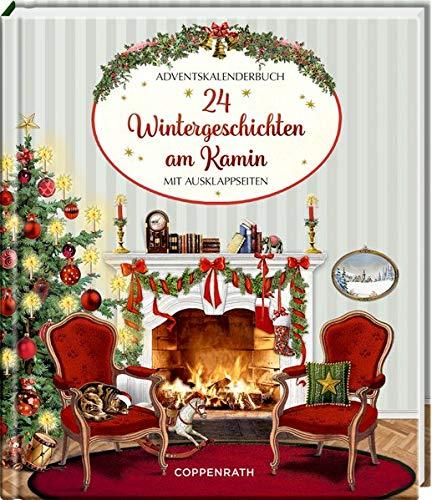 24 Wintergeschichten am Kamin: Adventskalenderbuch mit Ausklappseiten