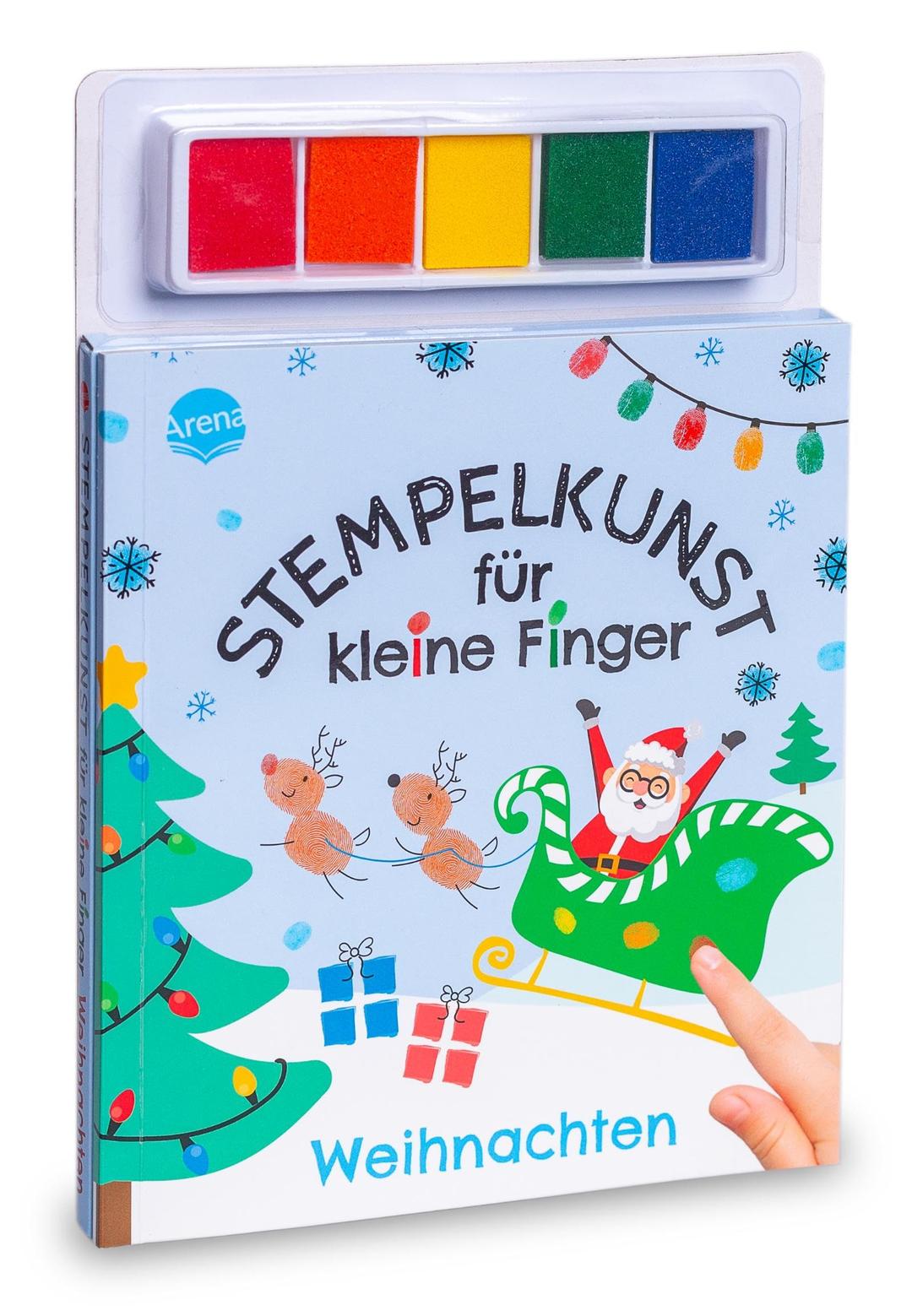 Stempelkunst für kleine Finger. Weihnachten: Fingerstempeln für Kinder ab 3 Jahren mit 5 Stempel-Farben