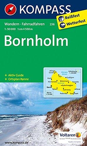 Bornholm: Wanderkarte mit Akiv Guide, Radrouten und Stadtplan von Ronne. 1:50000 (KOMPASS-Wanderkarten, Band 236)