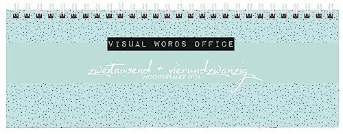 Tischquerkalender Visual Words Office 2024: 1 Woche 2 Seiten; Bürokalender mit viel Platz für Notizen; Format: 29,8 x 10,5 cm