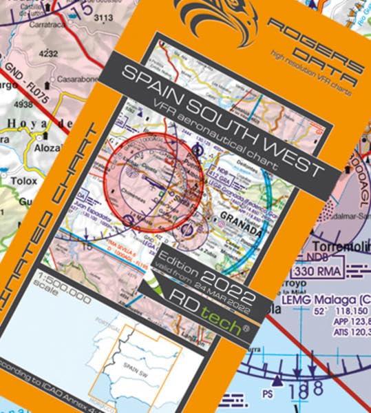 Spain South West ICAO VFR Luftfahrtkarte 500k: Spanien Süd West VFR Luftfahrtkarte – ICAO Karte, Maßstab 1:500.000