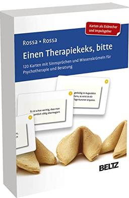 Einen Therapiekeks, bitte: 111 Karten mit Sinnsprüchen und Wissenskrümeln für Psychotherapie und Beratung. Mit 12-seitigem Booklet in stabiler Box. Kartenformat 9,8 cm x 14,3 cm (Beltz Therapiekarten)