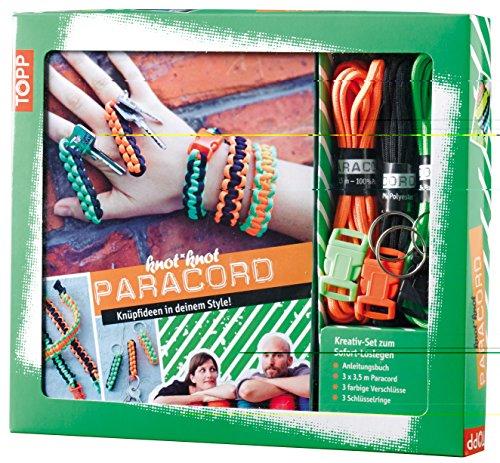 Kreativ-Set Paracord: Anleitungsbuch + Paracord, 3 Verschlüsse, 3 Schlüsselanhänger