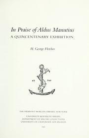 In Praise of Aldus Manutius: A Quincentenary Exhibition