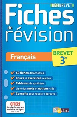 Français, brevet, 3e : fiches de révision