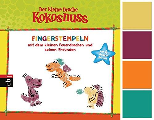 Der kleine Drache Kokosnuss - Fingerstempeln: Set mit Buch und 4 Fingerfarben