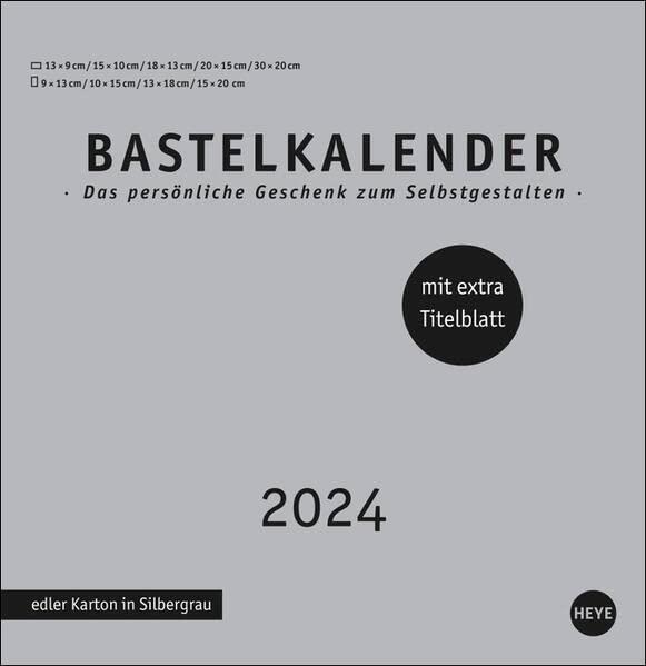 Premium-Bastelkalender silbergrau groß 2024