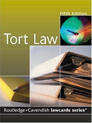 Tort Law (Routledge-Cavendish Lawcards)