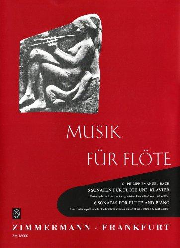 6 Sonaten für Flöte und Klavier. 6 Sonatas for Flute and Piano: Erstausgabe im Urtext mit ausgesetztem Generalbaß von Kurt Walther