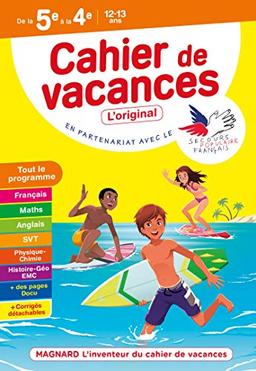 Cahier de vacances de la 5e à la 4e, 12-13 ans : tout le programme