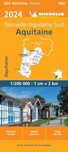 AQUITAINE 10524 2024: wegenkaart schaal 1:200.000 (Regionale kaarten Michelin)