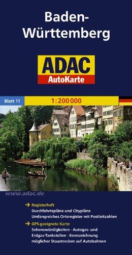 ADAC AutoKarte Deutschland, Baden-Württemberg 1:200.000