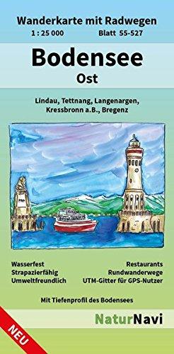 Bodensee Ost: Wanderkarte mit Radwegen, Blatt 55-527, 1 : 25 000, Lindau, Tettnang, Langenargen, Kressbronn a.B., Bregenz (NaturNavi Wanderkarte mit Radwegen 1:25 000)