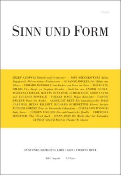 SINN UND FORM 4/2023: Beiträge zur Literatur (Sinn und Form: Beiträge zur Literatur)