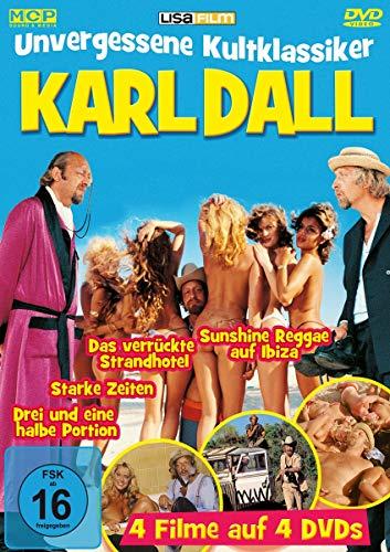 Karl Dall - Unvergessene Kultklassiker - 4 Filme au 4 DVDs (Sunshine Reggae auf Ibiza, Das verrückte Strandhotel, Starke Zeiten, Drei und eine halbe Portion)