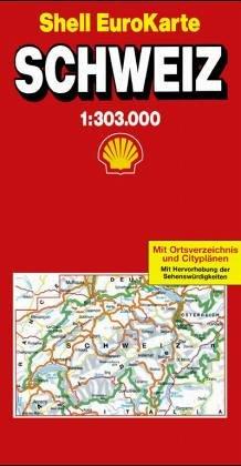 Schweiz 1 : 750 000. (Die Große Shell Autokarte). eurocart. Mit Notrufnummern und wichtigen Verkehrs- Tips