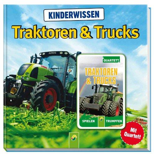 Kinderwissen Traktoren & Trucks: Buch mit 32 Quartettkarten