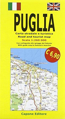 Puglia. Carta stradale e guida turistica. Con cartoguida alle spiagge del Salento 1:260.000. Ediz. italiana e inglese