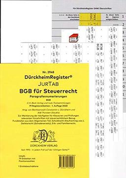 DürckheimRegister® BGB im Steuerrecht Gesetze und §§ ohne Stichworte: 79 Registeretiketten (sog. Griffregister) für das BGB zur Markierung der ... Paragrafen und Gesetzesbezeichnungen