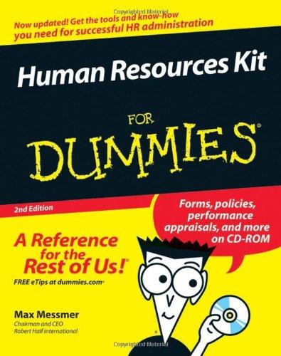 Human Resources Kit For Dummies (For Dummies (Lifestyles Paperback))