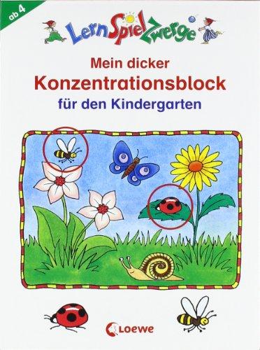 LernSpielZwerge Übungsblock: Mein dicker Konzentrationsblock für den Kindergarten