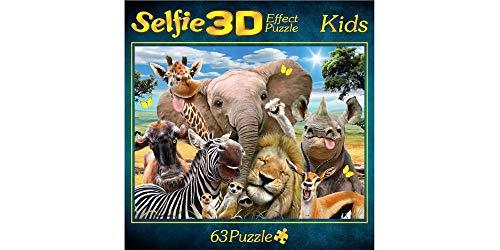 3D Selfie Prmium Effekt Puzzle Motiv: Afrika Selfie - 63 Teile