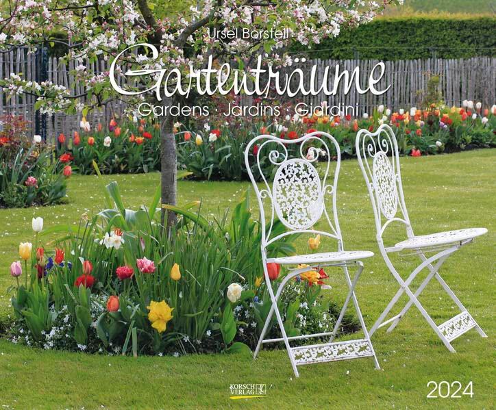 Gartenträume 2024: Großer Wandkalender. Foto-Kunstkalender zum Thema Gärten. PhotoArt Kalender im Querformat. 55 x 45,5 cm