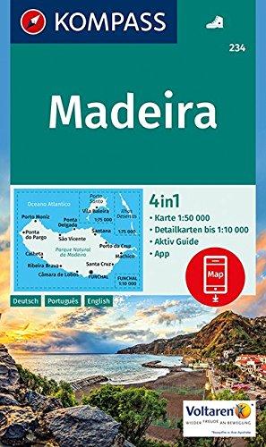 Madeira: 4in1 Wanderkarte 1:50000 mit Aktiv Guide und Detailkarten inklusive Karte zur offline Verwendung in der KOMPASS-App. (KOMPASS-Wanderkarten, Band 234)