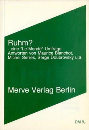 Ruhm? - eine 'Le-Monde'-Umfrage