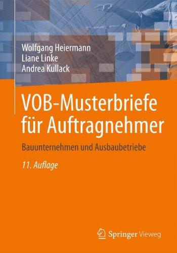 VOB-Musterbriefe für Auftragnehmer: Bauunternehmen und Ausbaubetriebe