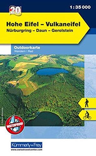 Outdoorkarte 20 Hohe Eifel - Vulkaneifel 1 : 35.000: Wandern, Rad. Nürburgring, Daun, Gerolstein (Kümmerly+Frey Outdoorkarten Deutschland)