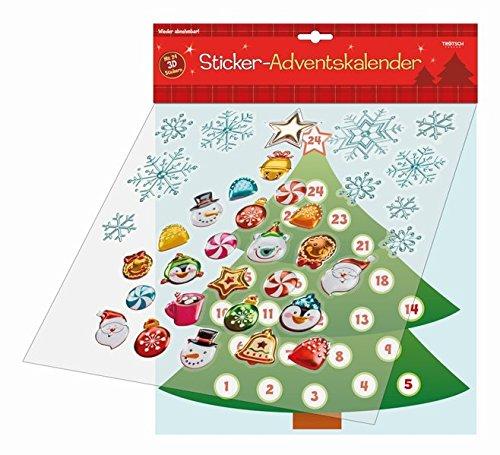 Sticker-Adventskalender: Metallic-Look, VE: 6