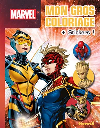 Marvel - Mon gros coloriage + stickers ! (Captain Marvel et La Guêpe): Avec des stickers