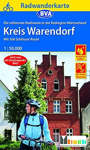 Radwanderkarte BVA Radregion Münsterland Kreis Warendorf mit 100 Schlösser Route 1:50.000, reiß- und wetterfest, GPS-Tracks Download (Radwanderkarte 1:50.000)