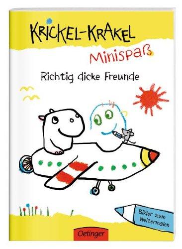 Krickel-Krakel-Minispaß: Richtig dicke Freunde  Bilder zum Weitermalen