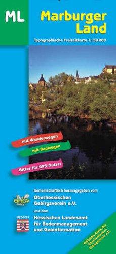 "Topographische Freizeitkarten 1:50000 Hessen. Sonderblattschnitte auf der Grundlage der Topographischen Karte 1:50000 (Freizeitregionen); mit ... Hessen (1 : 50.000), Marburger Land