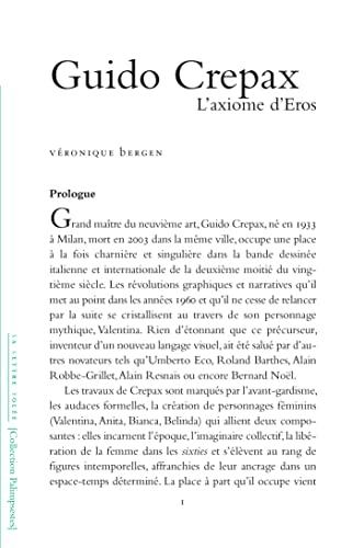 Guido Crepax : l'axiome d'éros