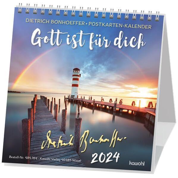 Gott ist für dich 2024: Dietrich Bonhoeffer-Postkarten-Kalender