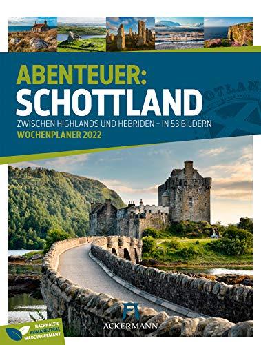 Schottland - Wochenplaner Kalender 2022, Wandkalender im Hochformat (25x33 cm) - Wochenkalender mit Rätseln und Sudokus auf der Rückseite: Zwischen Highlands und Hebriden