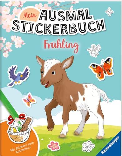 Ravensburger Mein Ausmalstickerbuch Frühling - Großes Buch mit über 300 Stickern, viele Sticker zum Ausmalen