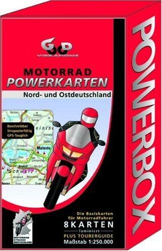 Motorrad Powerkarten Nord- und Ostdeutschland 1 : 250 000. Powerbox: 8 laminierte Kartenblätter plus Tourerguide. GPS-tauglich: 8 laminierte Kartenblätter GPS-tauglich