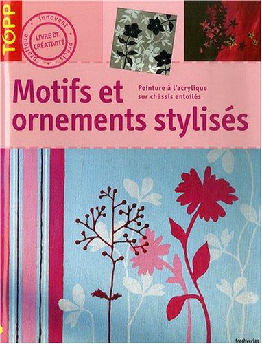 Motifs et ornements stylisés : peinture à l'acrylique sur châssis entoilés