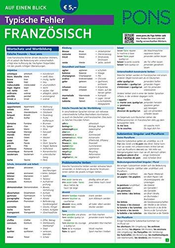 PONS Typische Fehler auf einen Blick Französisch - So vermeiden Sie die häufigsten sprachlichen Fettnäpfchen! (PONS Auf einen Blick)