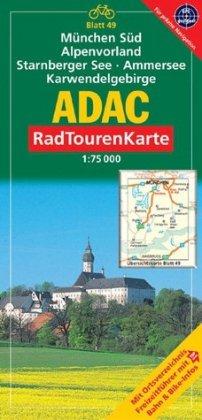 ADAC RadTourenKarte 49. München Süd, Alpenvorland, Starnberger See, Ammersee, Karwendelgebirge. 1 : 75 000: Mit Ortsverzeichnis. Freizeitführer mit Bahn & Bike-Infos