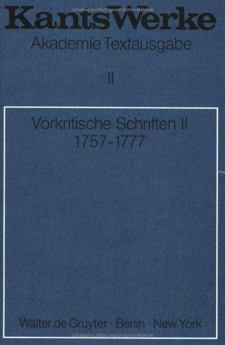 Immanuel Kant: Werke: Werke, 9 Bde. u. 2 Anm.-Bde., Bd.2, Vorkritische Schriften